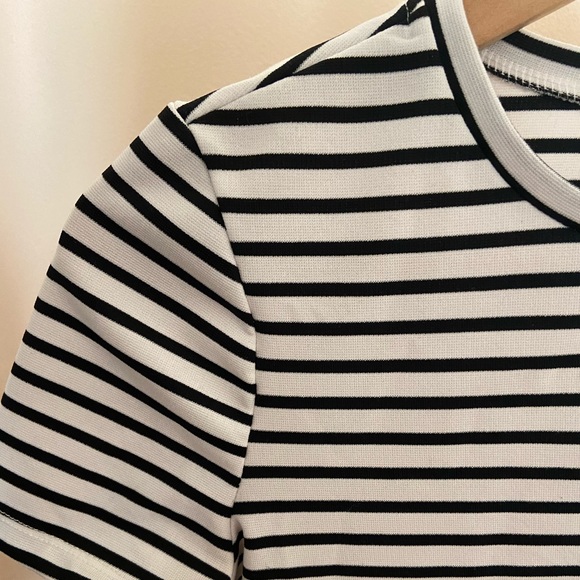Zara Black and White Striped mini skater Dress - Picture 6 of 7
